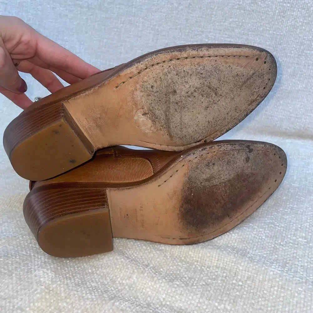 Rag & Bone Harrow Suede Leather Ankle Boots in Camel 6.5